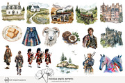 100 watercolour Scotland clip art, a Person Illustration by Poppy Lane Studio (Thumbnail 2 of 10)