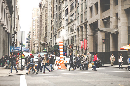 People crossing the street