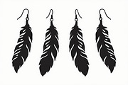 Leaf Earring Silhouette Bundle, a Graphic by abu67222 (Thumbnail 2 of 9)