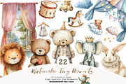 Watercolor Tiny Moments Clipart Set, a Seasonal Illustration by CreationArt (Thumbnail 1 of 7)