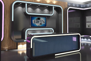 Virtual TV Studio News Set 16