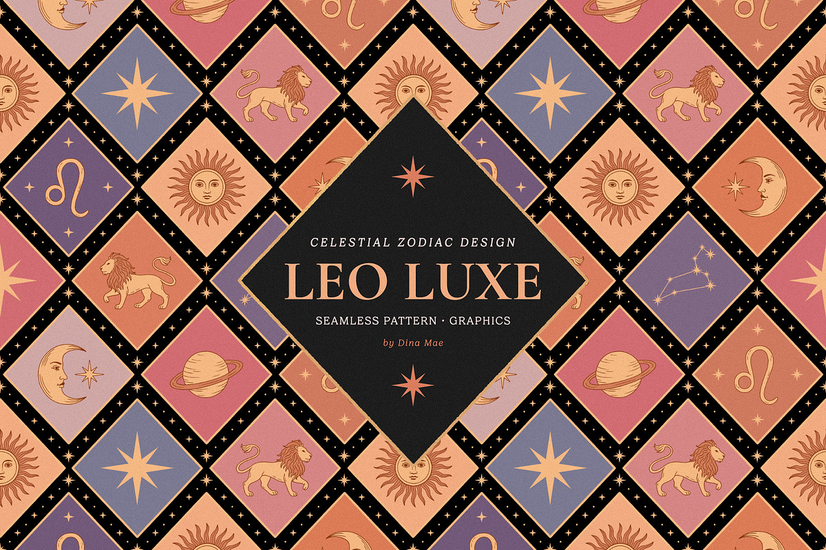 Leo Luxe - Pattern and Illustrations, a Pattern Graphic by Dina Mae (Photo 1 of 11)