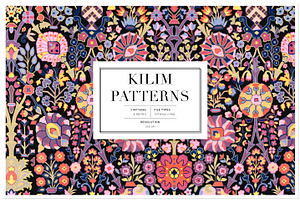 Kilim Print, 3 Pattern Set & Motifs