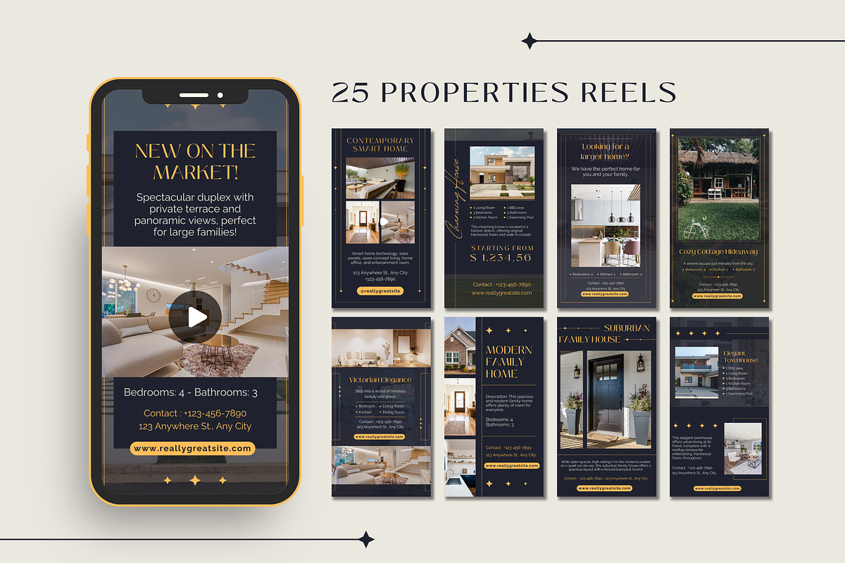 50 Realtor Reels Canva Templates, a Templates & Theme by TemplateCastleStore (Photo 3 of 9)