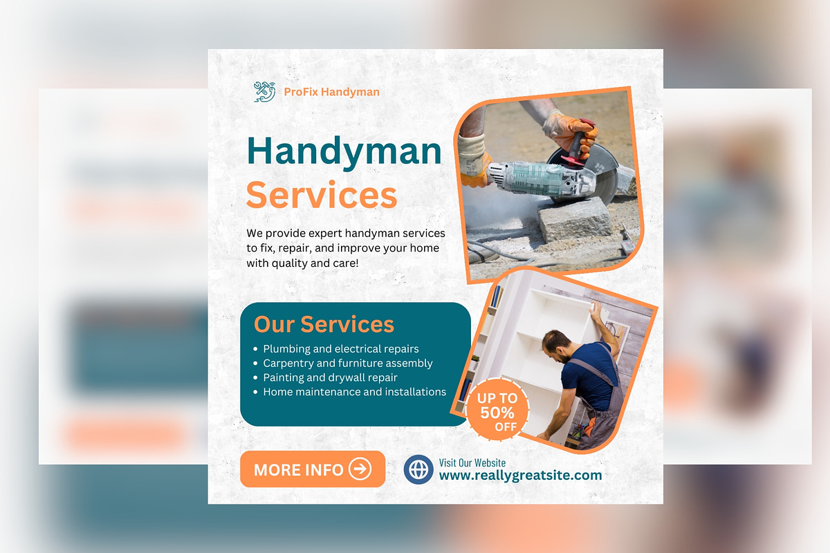Handyman Services Poster Bundle, a Marketing Template by Mr. Temp Studio (Photo 3 of 6)