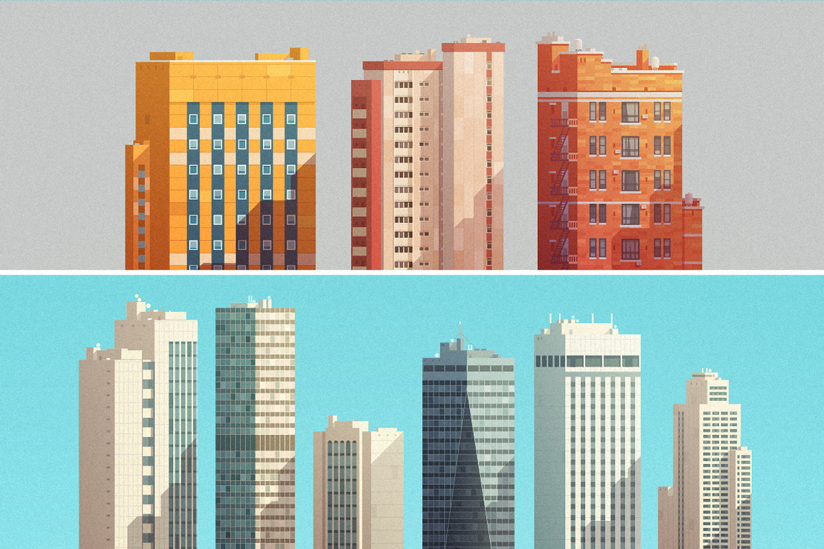 Vector Buildings Pack, an Illustration by Darumo Shop (Photo 5 of 8)