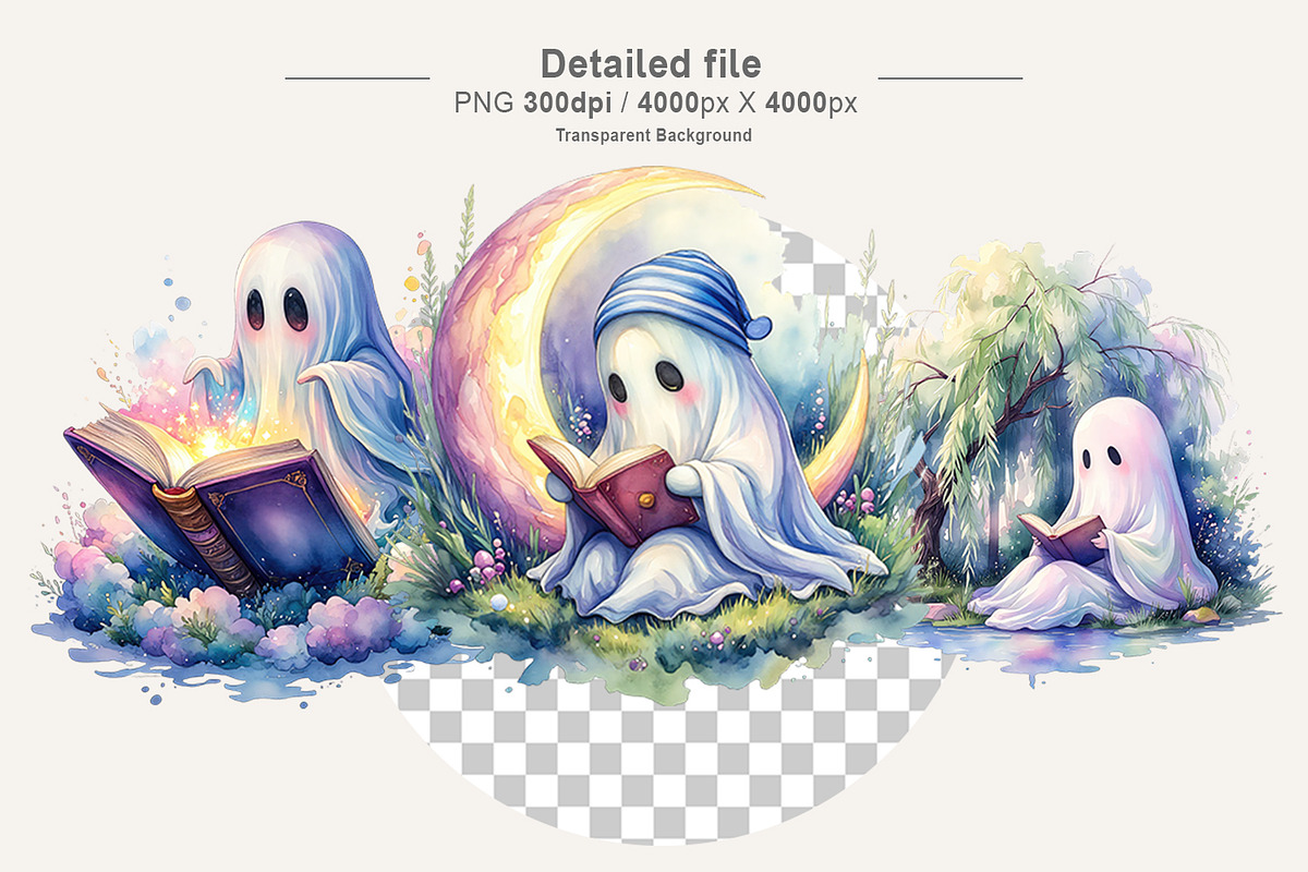 Bookworm Ghost Sublimation, an Illustration by Artnoy (Photo 3 of 8)