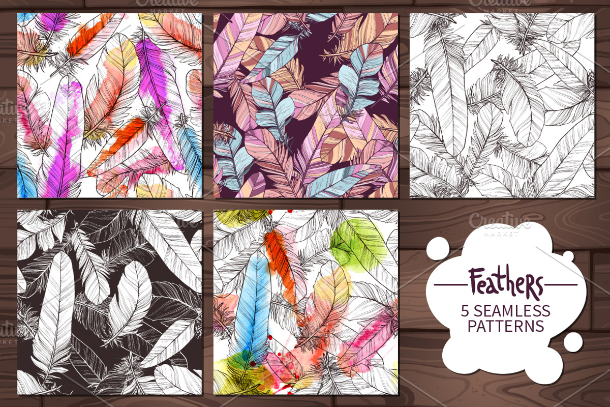 Feathers. Hand Drawn Collection, an Object Graphic by alexrockheart (Photo 5 of 5)