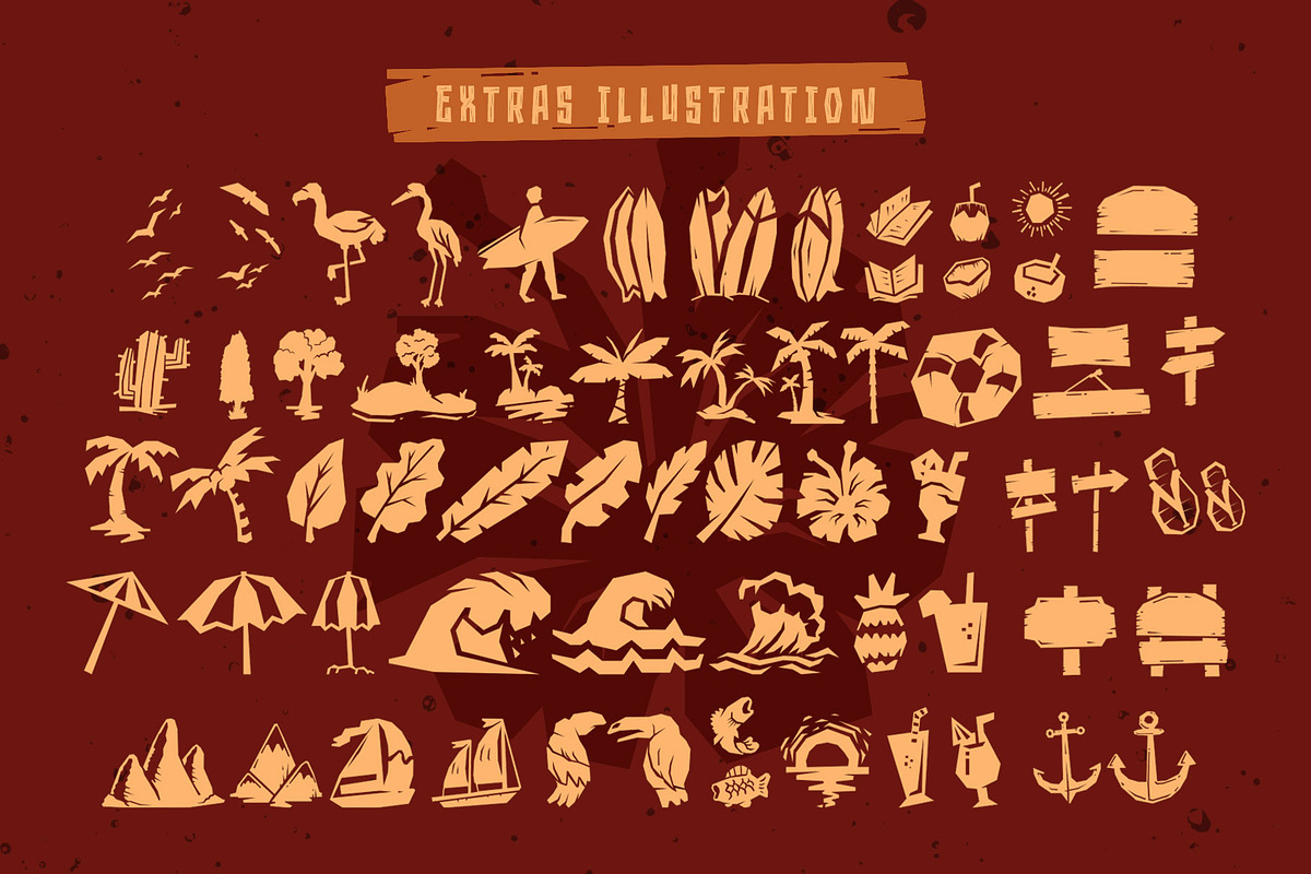 Naluka - Ethnic Font with Extras, a Font by Arterfak Project (Photo 11 of 13)