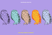 Colorful owls: Seamless pattern, an Animal Illustration by Volga_Store (Thumbnail 5 of 10)