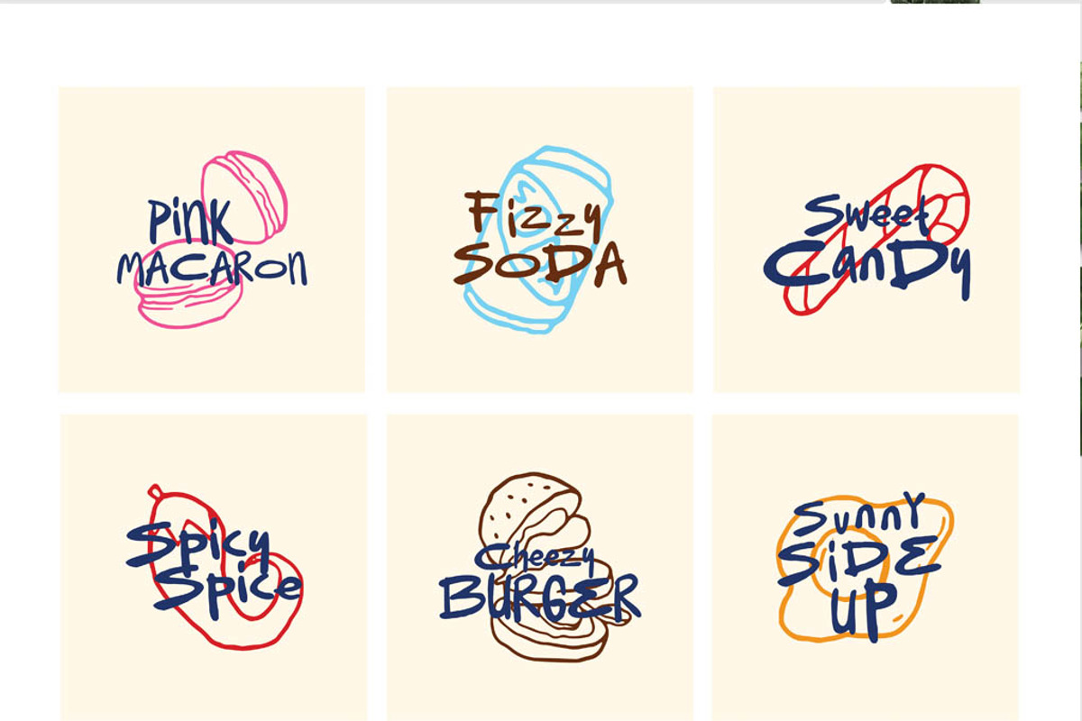 Scrummy Foodies Font preview 5