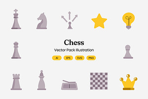 Chess Illustration Pack, an Object Graphic by Rahardi Creative