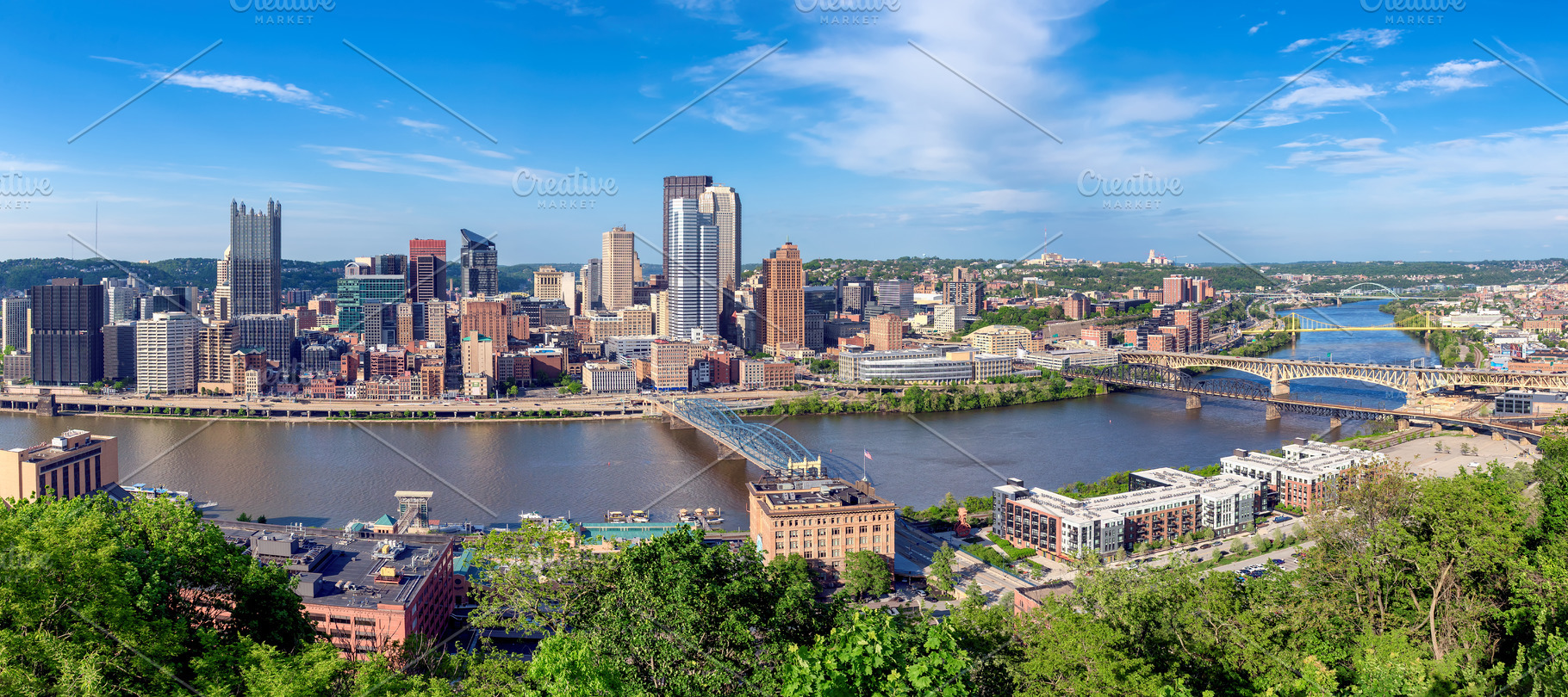 Pittsburgh city skyline, a Photo by Lucky Photographer