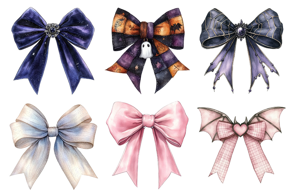 Halloween Coquette Bow Clipart, an Illustration by Daily.Designs (Photo 4 of 5)