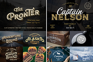 Huge Vintage Font Bundle