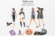 Elegant Halloween Watercolor Clipart, an Illustration by Marine art (Thumbnail 3 of 6)