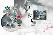 Moon & Flower Watercolor Clipart, an Object Graphic by Kate Creative Studio (Thumbnail 3 of 6)