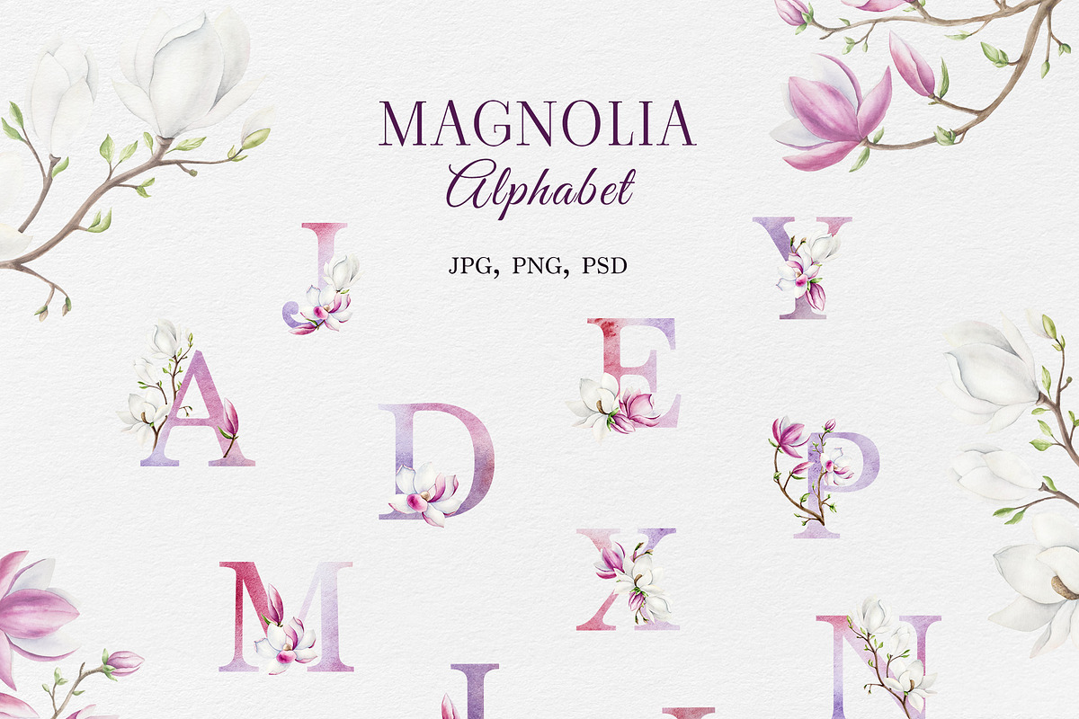 MAGNOLIA - Watercolor collection, a Decorative Illustration by Navenzeles (Photo 9 of 13)