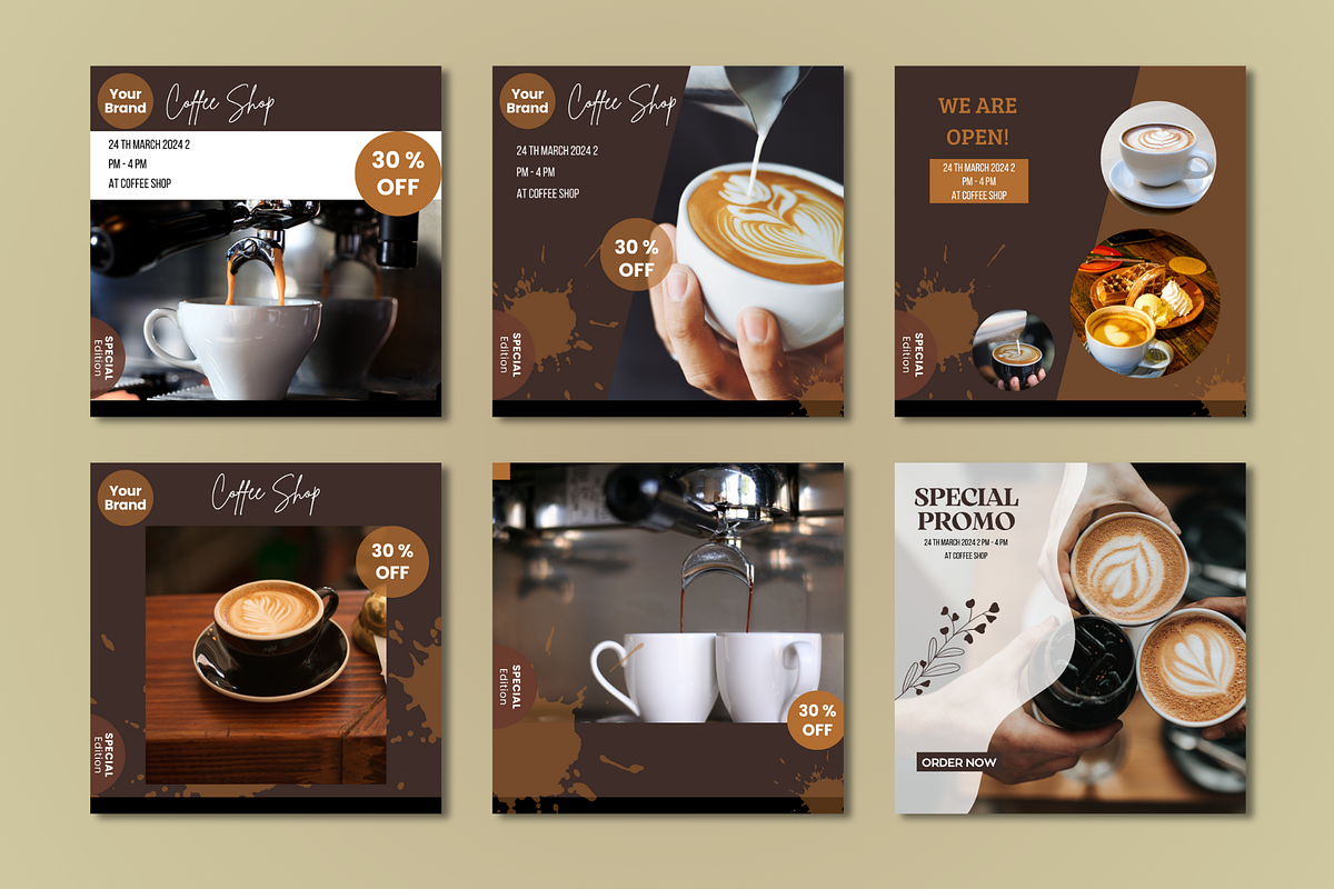 Aesthetic Coffe Shop Instagram Post, a Social Media Template by Pixel Blend (Photo 8 of 8)