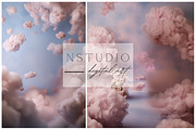 10 Pink Floral Maternity Backdrops, a Layer Style Add-On by NSTUDIO (Thumbnail 2 of 9)