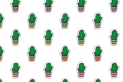 Hand drawn vector cactuses stickers, a Decorative Illustration by CreativeJourney (Thumbnail 6 of 6)