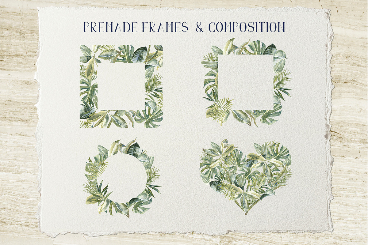 Soft Tropics Watercolor Cliparts, a Decorative Illustration by Cat In Colour (Photo 3 of 5)