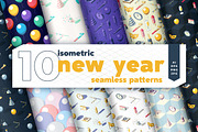 Isometric New Year Seamless Patterns, a Pattern Graphic by oelhoem (Thumbnail 1 of 5)