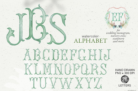 Monogram crest letters wedding