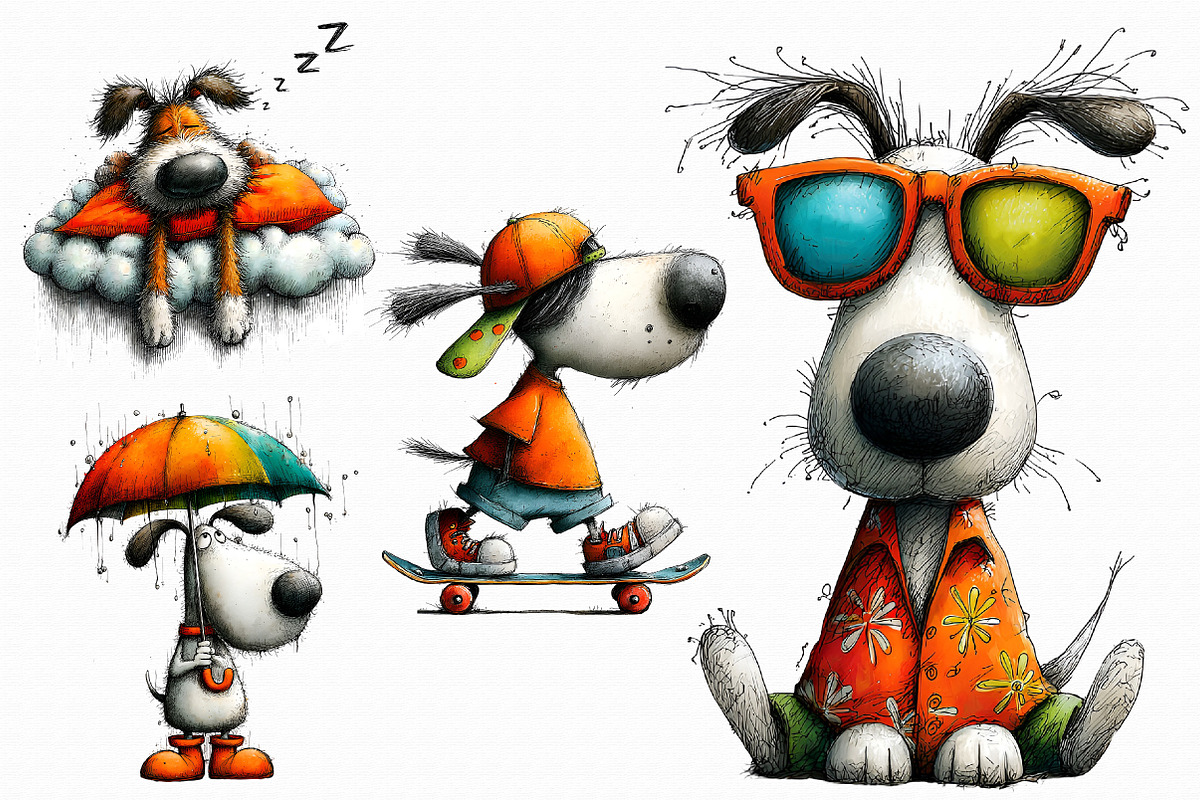 Whimsical Funny Dog Clipart, an Illustration by Libby Wishes (Photo 6 of 7)