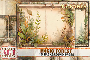 Magic forest Blank background