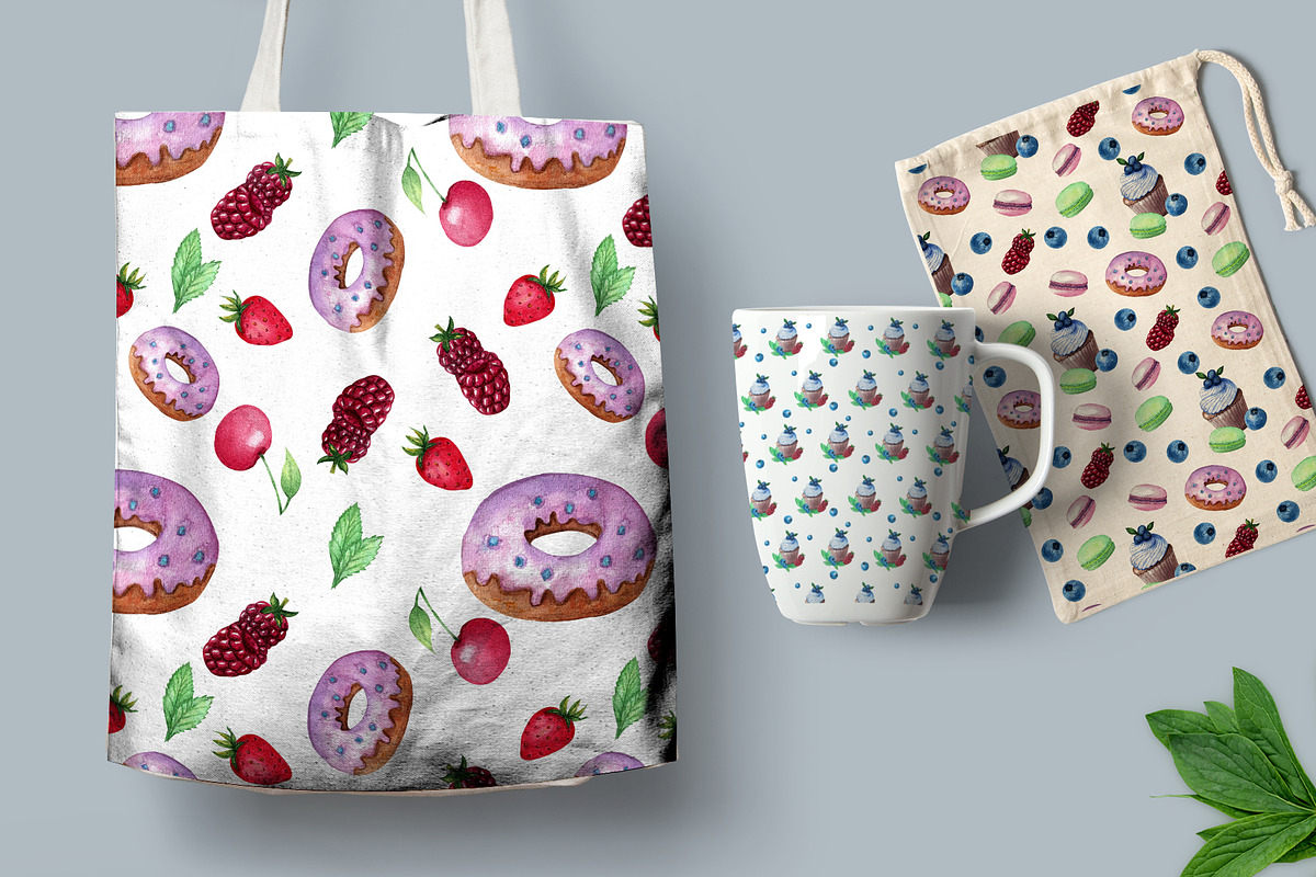 Digital Watercolor Paper. Baking., a Pattern Graphic by TetianaArt (Photo 2 of 5)