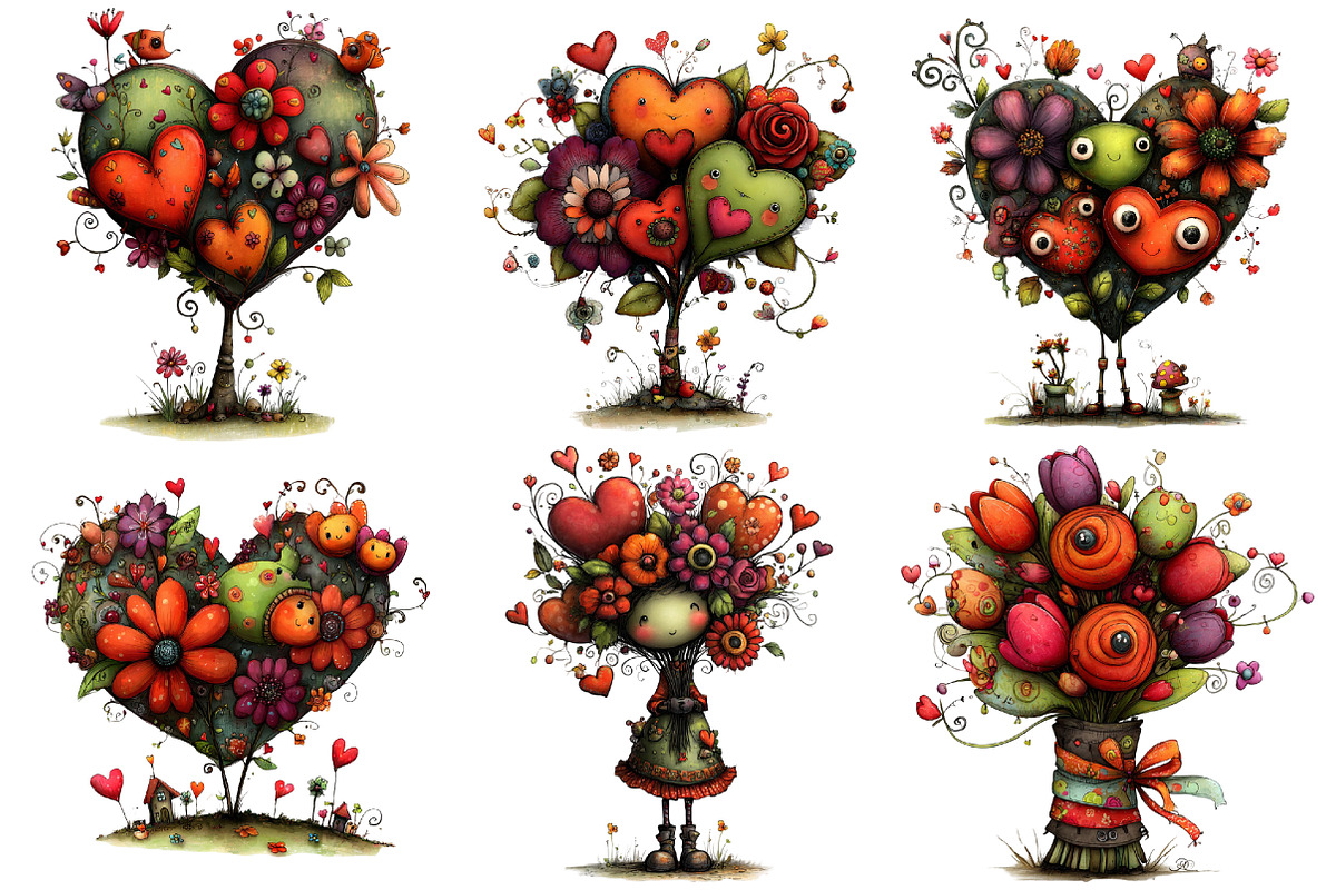 Valentine's Flowers Clipart, an Illustration by Pixels.Craft (Photo 5 of 5)