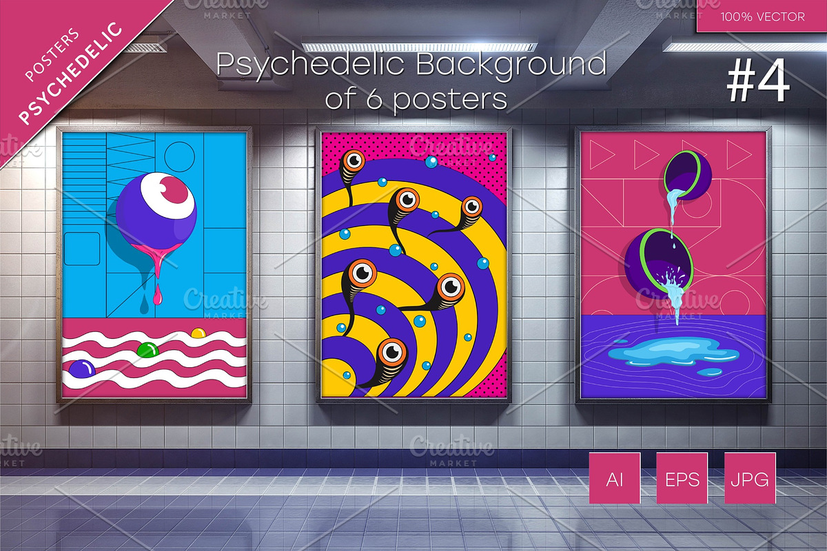 Psychedelic Background 04. Art., a Decorative Illustration by KENO Mascots (Photo 5 of 6)