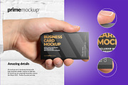 Business Card in a hand Mockup, a Print Template by PrimeMockup (Thumbnail 4 of 12)