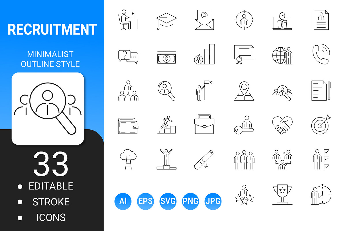 recruitment and job outline icon set, an Outline Icon by Icons (Photo 1 of 3)