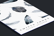 Watercolor feather business card, a Card Template by MH Design Template (Thumbnail 6 of 6)