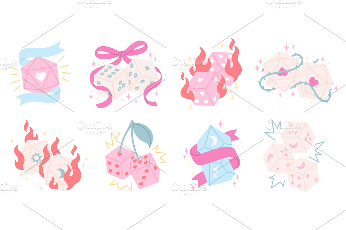 Game dices. Rpg gaming accessories, an Illustration by LadadikArt