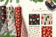 Christmas seamless patterns, a Pattern Graphic by JuliaBadeeva (Thumbnail 3 of 7)