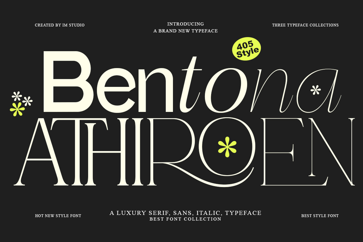 Bentona Athiroen Complete| 405 Style, a Serif Font by IM Studio (Photo 1 of 12)