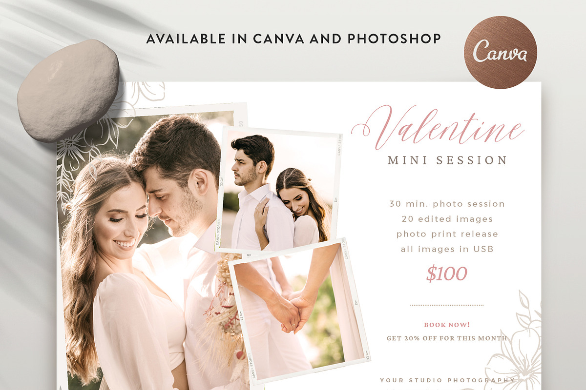 Valentine Mini Session MS085, a Flyer Template by Bellenity Design