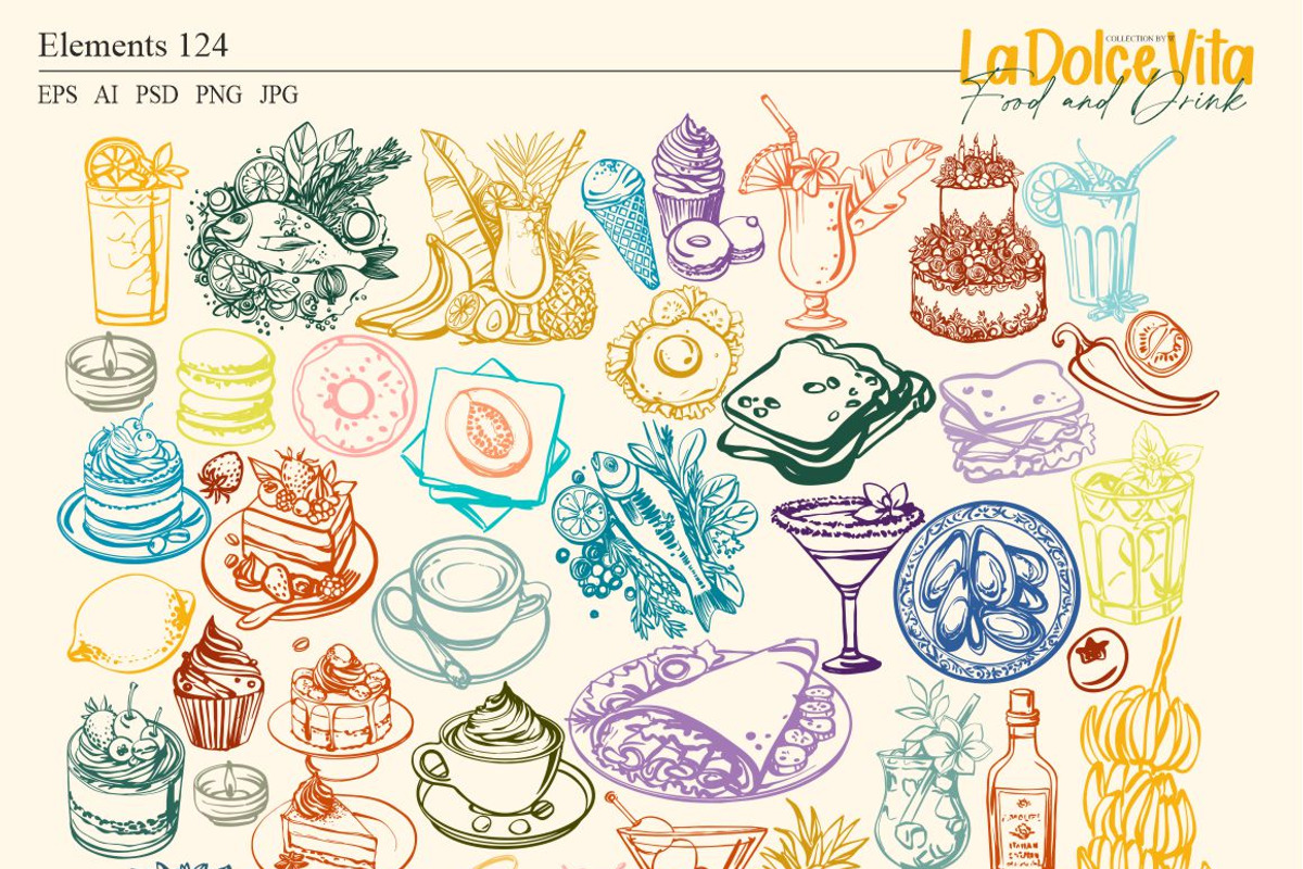 La Dolce Vita-Food and Drink, a Seasonal Illustration by Collection by VY (Photo 5 of 11)