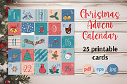 Christmas Advent Calendar 25 Cards, a Card Template by AnnaViolet_store (Thumbnail 1 of 10)