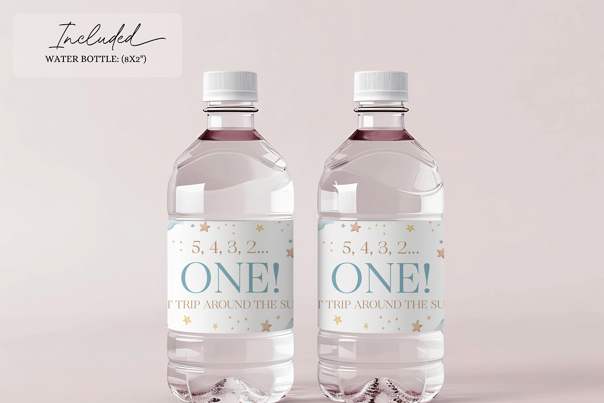 Space 1st Birthday Bottle Wrappers, an Invitation Template by Digital_Mind (Photo 2 of 6)