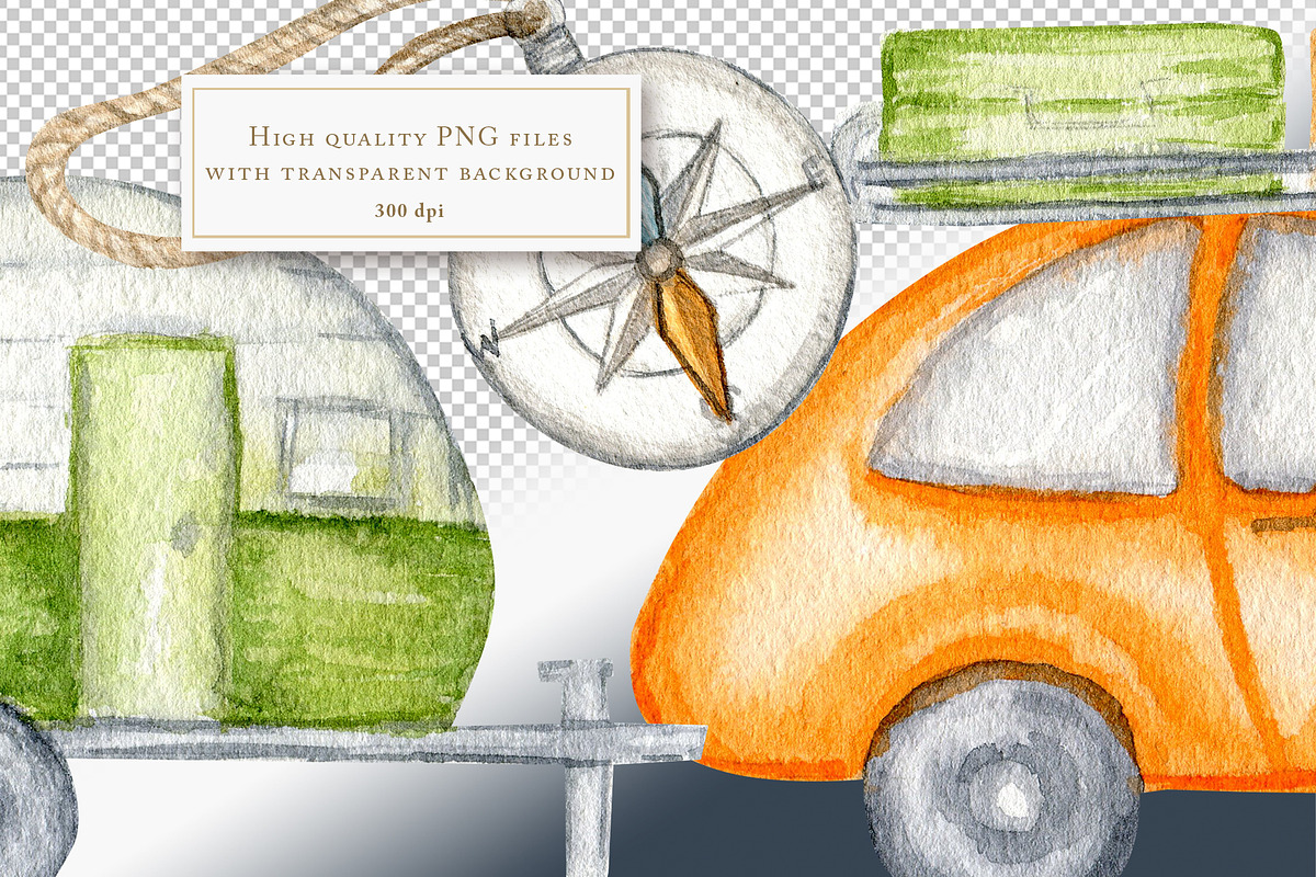 Camping & Travel Watercolor Clipart, an Object Graphic by svetlanaARTdreams (Photo 12 of 12)