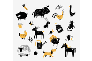flat vector illustration of cute