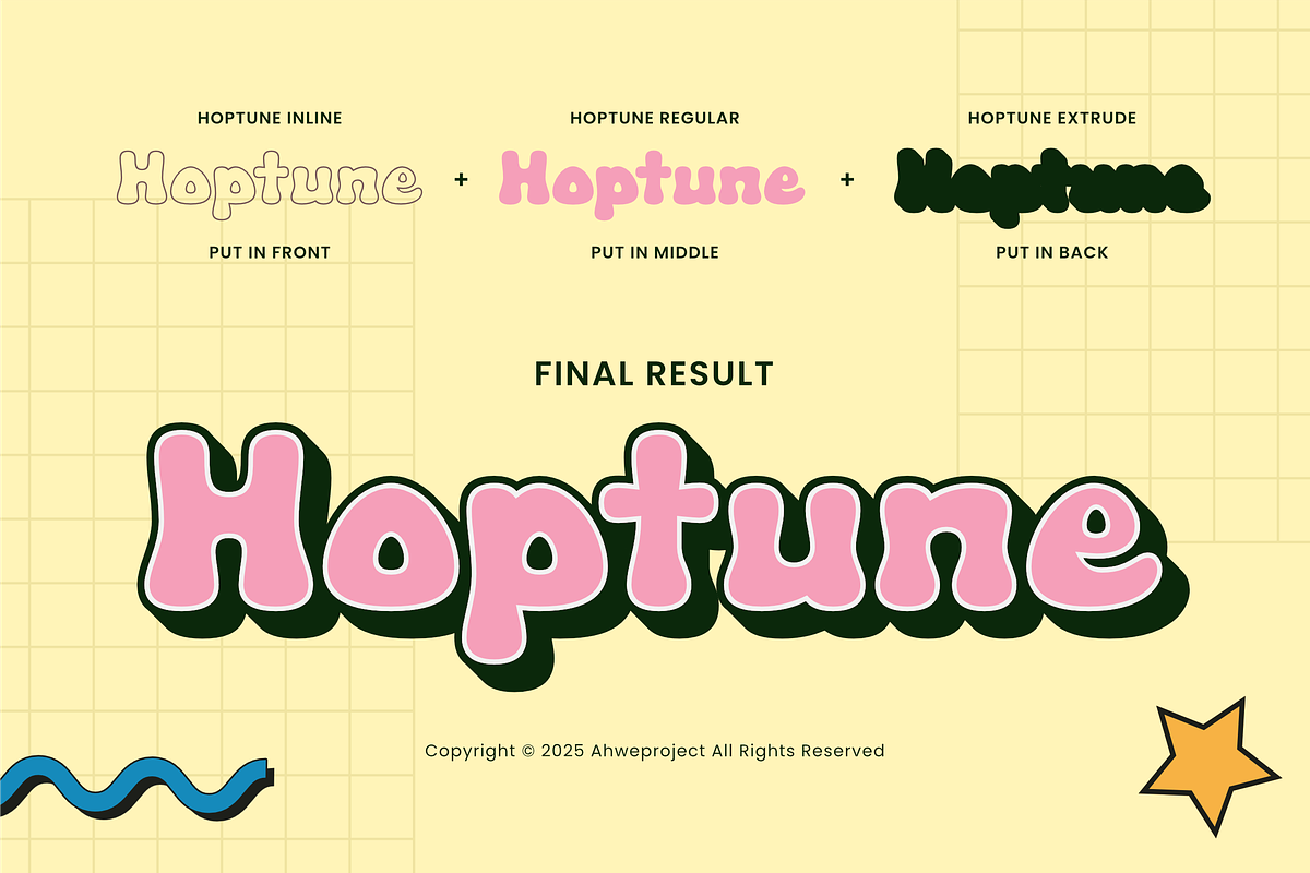 Hoptune - Retro Bold Font, a Sans Serif Font by ahweproject (Photo 4 of 17)