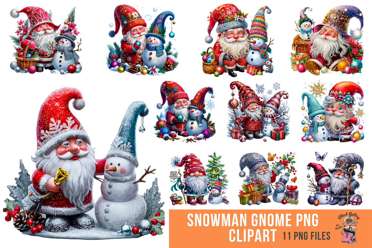 Snowman Gnome PNG Clipart, a Graphic by Clipart Bloom (Photo 1 of 12)