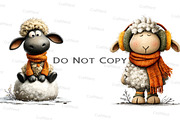 Quirky Winter Sheep Clipart, an Illustration by Craft Nest (Thumbnail 7 of 8)