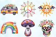Groovy Halloween Clipart, an Illustration by Craft Nest (Thumbnail 4 of 6)