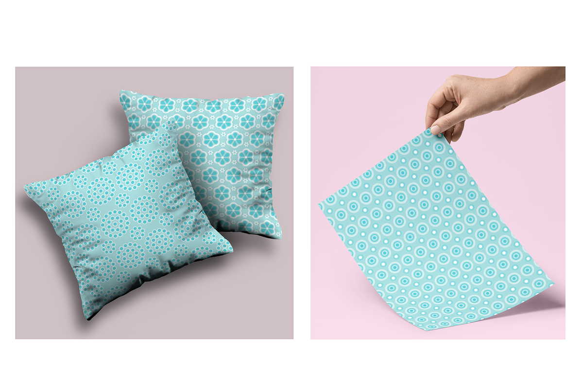 Seamless Blue Eyelet Patterns preview 2